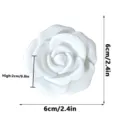 White 3D rose flower fridge magnet, creative magnetic floral decor for home kitchen 6cm - White-A