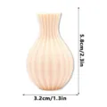 3D printed mini ribbed vase refrigerator magnet, cute creative floral pot home decor item - Nude