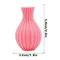 3D printed magnetic vase fridge magnet, pink ribbed mini flower pot for home kitchen decor. - Pink