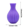 3D printed magnetic vase fridge magnet, purple ribbed design, mini flower pot 5.8cm - Purple