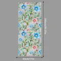 Película decorativa para vidrio de ventana con patrón floral y de vid colorido, adhesivo. - SBW-CBCBL002 / 43x100cm
