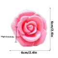 3D printed pink rose fridge magnet, creative magnetic flower home decor accessory detail. - Pink-A