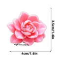 3D succulent flower fridge magnet pink cute magnetic sticker for home kitchen decor 4cm - Pink-E