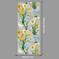 Detalle de película para ventanas con patrón de narcisos y textura de ondas de agua. - SBW-CBCBL003 / 43x100cm