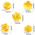 3D Floral Magnetic Fridge Magnets Set Cute Yellow Flower Refrigerator Sticker Decor - Yellow-ABCDE