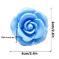 3D printed blue rose fridge magnet, creative floral magnetic sticker home decor, 6x2cm - Light Blue-A