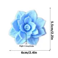 3D Succulent Flower Fridge Magnet Cute Blue Magnetic Refrigerator Sticker Home Decor - Light Blue-C