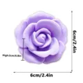 3D printed purple rose flower fridge magnet, creative magnetic floral decor for home office kitchen. - Light Purple-A