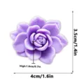 Detailed view of the 3D printed purple succulent flower magnet showing fine texture. - Light Purple-E