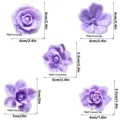 3D magnetic flower fridge magnet, creative purple floral home decor and cute memo holder. - Light Purple-ABCDE