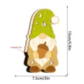 Wooden gnome ornament detail showing dimensions, height 15cm, width 7.5cm, thickness 1.8cm. - With Warm Light Eye Lamp 1pc (KT Board Packaging) / MZ1272
