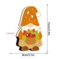 Wooden Thanksgiving Gnome LED Ornament Autumn Table Decor Cute Dwarf Figurine 15cm - With Warm Light Eye Lamp 1pc (KT Board Packaging) / MZ1273