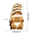 Vue détaillée de l'ornement gnome en bois de Thanksgiving avec dimensions et design précis. - Avec Lampe Oculaire Lumière Chaude 1pc (Emballage en Panneau KT) / MZ1277