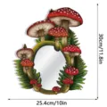 Boho mushroom decorative mirror with fern leaves, wall hanging acrylic mirror, 30x25.4cm. - Mushroom and Fern 2 / With Screws & Wall Plugs