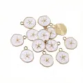 White alloy enamel conch shape DIY pendant charms for handmade jewelry crafting accessories details - Conch Style (AL3-85) / 18x14mm