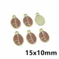 Wholesale alloy coffee bean enamel charms DIY jewelry making accessories 15x10mm size - AL1-01 Coffee Bean / 0.50g