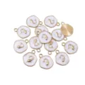 Details of white alloy enamel conch pendant charms for DIY jewelry making and handmade crafts. - Conch Style (AL3-86) / 18x14mm
