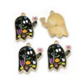 Halloween ghost enamel alloy charms bulk cute pumpkin pendants for DIY jewelry making and bracelets - AL3-21 / 25x20mm (2g)