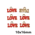 Alloy red enamel LOVE letter charms pendant for DIY jewelry making 10x16mm accessories. - LOVE Letter Pendant / AL3-102
