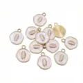 White alloy enamel conch charms diy jewelry making accessories closeup details design material. - Conch Style (AL3-87) / 18x14mm