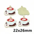 Alloy coffee cup enamel charms DIY jewelry pendants 22x26mm crafting accessories - AL1-03 Coffee Cup & Dessert / 1.6g