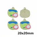 Alloy tennis pendant charm cute sports jewelry making DIY keychains bag accessories 20x20mm. - AL2-204 Tennis Style