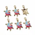 Colorful alloy turtle pendant charms for DIY jewelry making, bracelets, and earrings detail. - F6-29