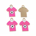Soccer jersey metal enamel charms DIY jewelry making accessories pendant cute sports style - AL2-65 / Pink White