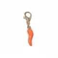 Orange enameled chili pepper pendant with lobster clasp alloy DIY jewelry accessory - Orange Red