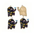 Halloween ghost pumpkin enamel metal charms DIY jewelry making pendants set for crafts. - AL3-25 / 25x20mm (2g)