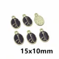 Gold plated alloy coffee bean enamel charms pendant for DIY jewelry making 15x10mm - AL1-07 Coffee Bean