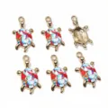 DIY pendentif tortue multicolore, breloque goutte d'huile en alliage pour bracelet bijoux. - F6-31