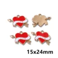 Alloy enamel heart arrow pendant red white love charms for DIY handmade necklace bracelet making 4pcs - Heart Arrow Pendant / AL3-105