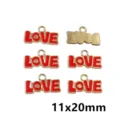 Enamel LOVE alloy charms pendants for DIY handmade necklaces bracelets earrings jewelry making 11x20mm - AL3-106