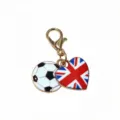 Alloy UK flag and soccer heart charm pendant with lobster clasp for DIY jewelry making. - UK Flag Football Pendant(SG-F4-24) / 1 Piece Pack (32x16mm)