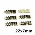 Alloy drip oil coffee letter pendant DIY jewelry making accessory 22x7mm metal charm - AL1-14 COFFEE Letter Pendant