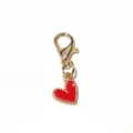 Gold-tone lobster clasp with red enamel heart charm DIY jewelry accessory pendant main view - Heart Pendant(SG-AG5-34-AB1-02)