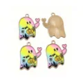 Halloween enamel ghost pumpkin pendant charms, cute gradient metal alloy DIY jewelry parts. - AL3-30 / 25x20mm (2g)