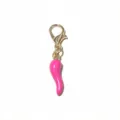 Pink enamel chili pepper pendant with lobster clasp alloy DIY jewelry accessory 14x5.5mm - Pink Chili Pendant / 1.5g / Pink