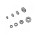 Stainless steel wheel spacer beads for DIY jewelry making, flat loose beads set in multiple sizes. - 4mm / Steel