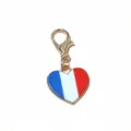 Cute Alloy French Flag Heart Pendant with Lobster Clasp DIY Jewelry Accessory 31x16mm - France Flag Style