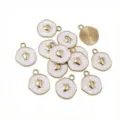 Pendentif coquillage tortue goutte d'huile en alliage blanc DIY accessoires de bijoux - Style Conque (AL3-80) / 18x14mm