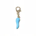 Blue Enamel Chili Pepper Pendant with Gold Lobster Clasp DIY Jewelry Accessory Charm - Dark Blue