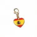 31x16mm Spanish flag heart enamel pendant with lobster clasp DIY jewelry charm accessory - Spain Flag Style