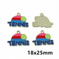 Alloy enamel tennis letter pendant DIY jewelry accessories for keychain bag charm decor - AL2-205 Tennis Style