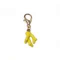 Yellow oil drop coral pendant charm with lobster clasp alloy DIY jewelry accessory detail view. - Yellow