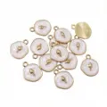 Pendentifs coquillage email blanc en alliage dore accessoires fabrication bijoux DIY lot - Style Conque (AL3-82) / 18x14mm