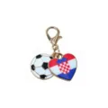Alloy football and Croatia flag heart charm pendant with lobster clasp for DIY jewelry keychain. - Croatia Flag Football Pendant(SG-AL2-102) / 1 Piece Pack (32x16mm)