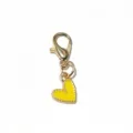 Gold-tone alloy lobster clasp with yellow enamel heart pendant DIY jewelry accessory SKU. - Heart Pendant(SG-AG5-32-AB1-02)