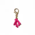 Alloy oil-drop imitation coral pendant with lobster clasp, perfect DIY jewelry accessory. - Pink